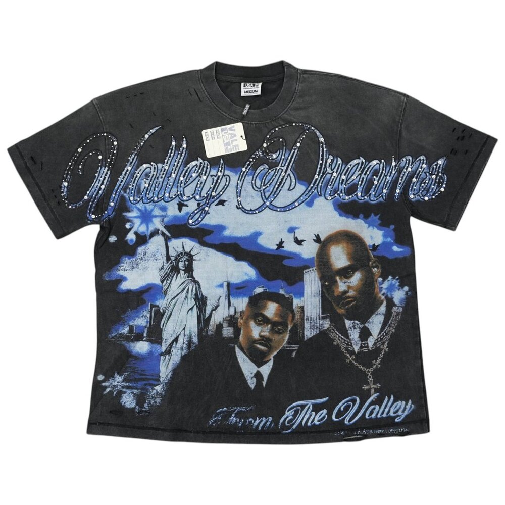 Vale Forever Godfather Bling T-shirt Black Blue Jeweled